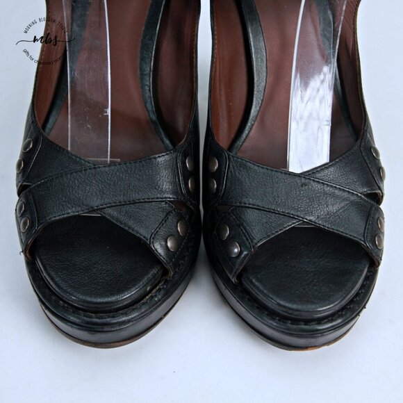 Bottega Vanetta Platform Open Toe Wrap Ankle Strap Sandals Black Women 9 - Picture 10 of 14